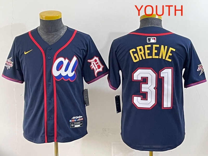 Youth 2025 Detroit Tigers #31 Greene Drak Blue All star Nike MLB Jersey style 4->youth mlb jersey->Youth Jersey
